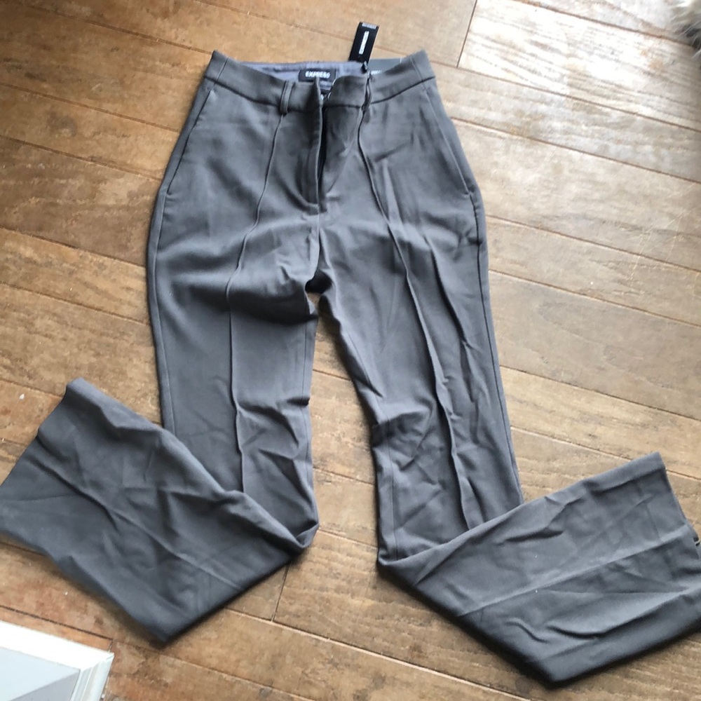 Express pinstripe flare high rise pants